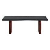 Eldora Two Tone Solid Wood Live Edge Single Slab Dining Table